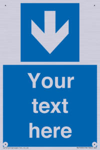 Custom Mandatory directional sign, blue arrow down